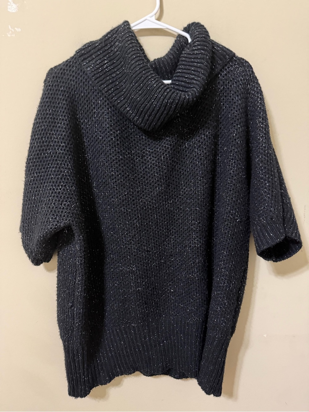 Sweater Collection by Avenue Black Metallic-Thread Turtleneck Sweater 18/20 plus